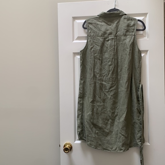 Army Green Button up Dress - Picture 4 of 6